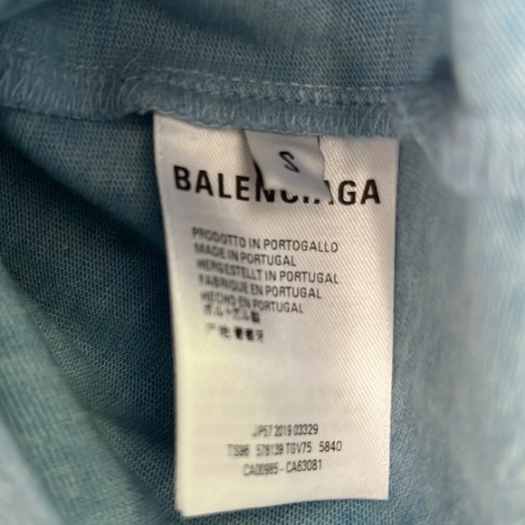 Balenciaga Men’s Light Blue BB Logo Tshirt Size S - Picture 5 of 6
